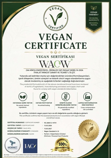 Vegan Sertifikası belgesi