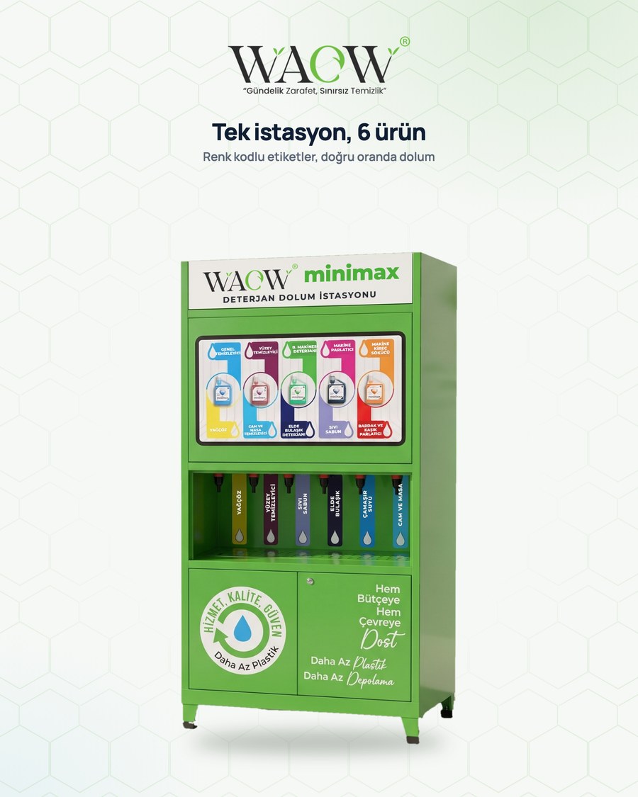 WAOW Minimax dolum istasyonu ürün paneli ve dolum muslukları